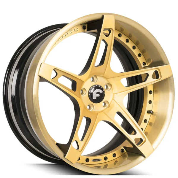 24" Staggered Forgiato Wheels Affilato ECL Matte Gold with Black Inner Forged Rims