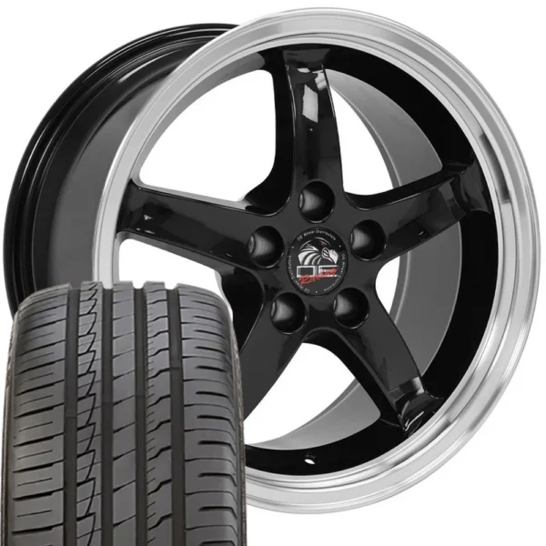 OE Wheels FR04 17x9 5x114 3 Gloss Black Machined Lip Wheels 245 45 17 Ironman iMove Gen 2 Tires SET