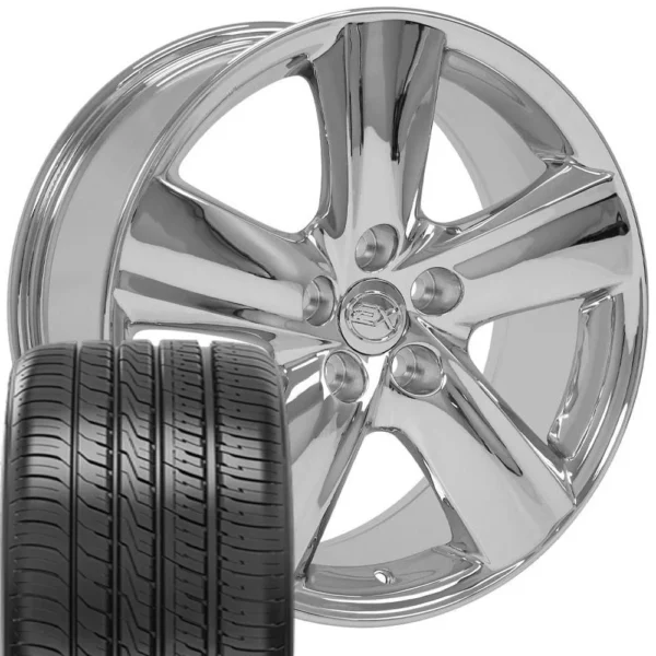 OE Wheels LX19 18x8 5x114 3 Chrome Wheels 245 40 18 Ironman iMove GEN 3 Tires SET