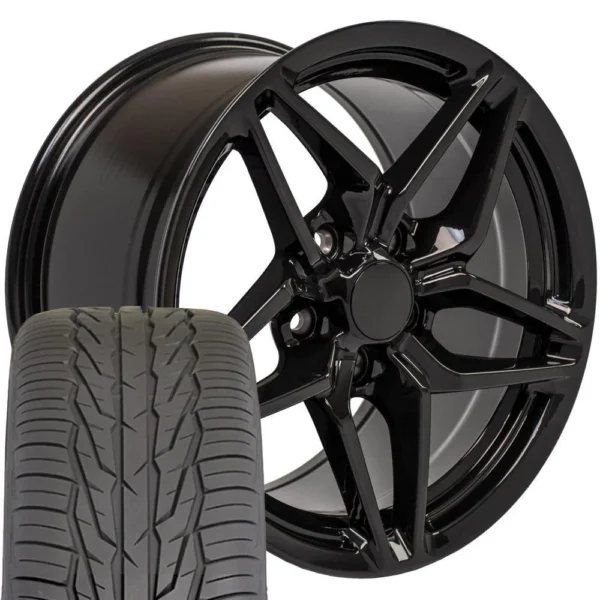 OE Wheels CV31 17x9 5 5x120 65 Gloss Black Wheels 275 40 17 Toyo Extensa HP II Tires SET