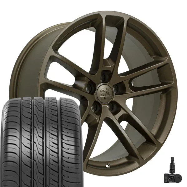 OE Wheels DG23 20x9 5x115 Satin Bronze Wheels 245 45 20 Ironman iMove GEN 3 Tires TPMS SET