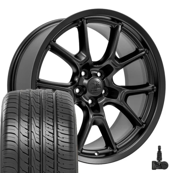 OE Wheels DG21 20x9 5x115 Satin Black Wheels 245 45 20 Ironman iMove GEN 3 Tires TPMS SET