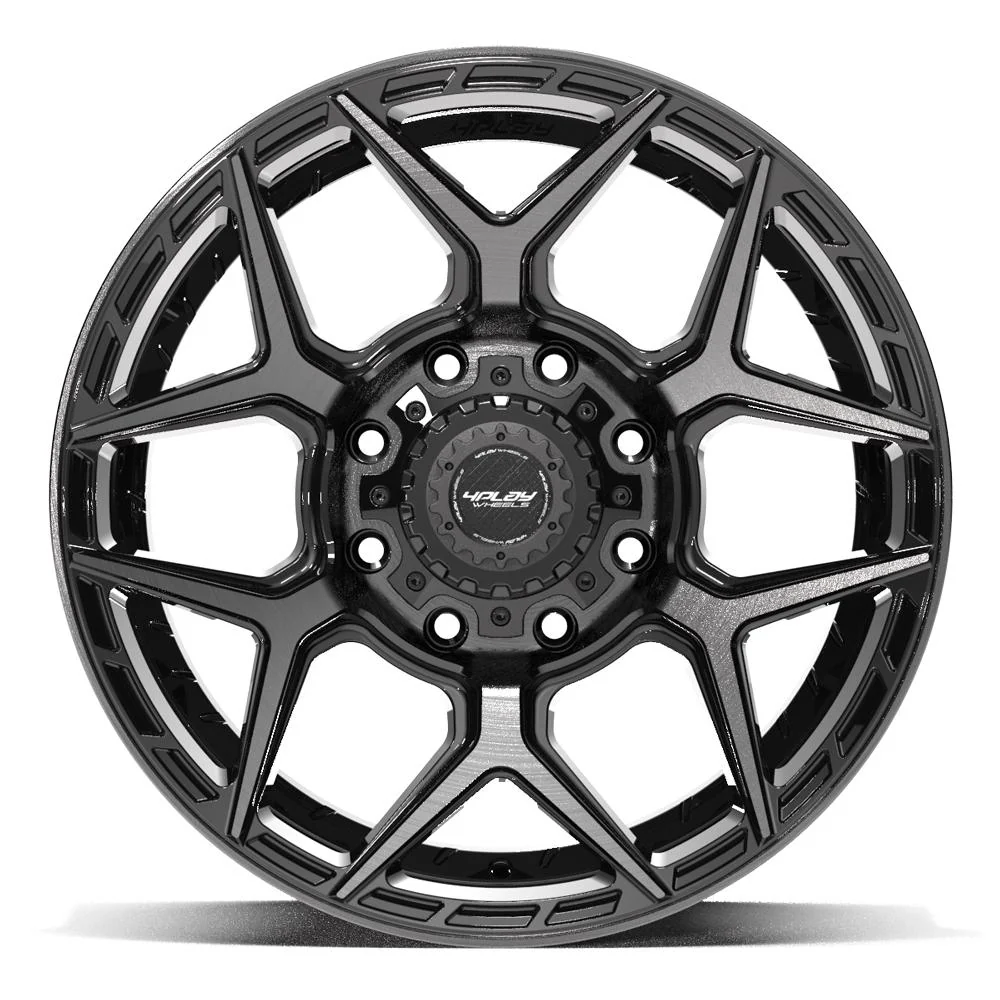 4PLAY 4P06 20x9 8x170 0et Gloss Black Brushed with Tinted Clear Wheel SET