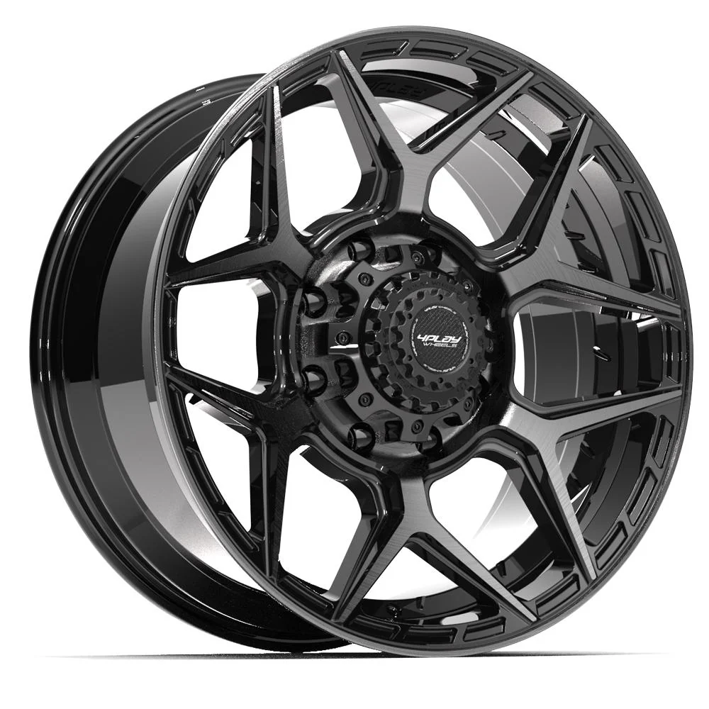 4PLAY 4P06 20x9 8x170 0et Gloss Black Brushed with Tinted Clear Wheel SET Image 5