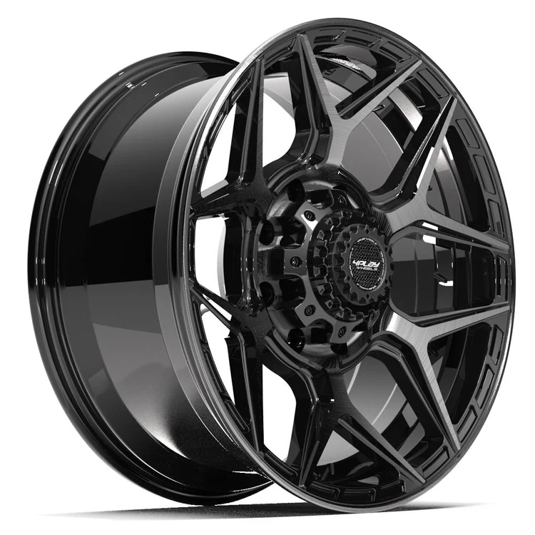 4PLAY 4P06 20x9 8x170 0et Gloss Black Brushed with Tinted Clear Wheel SET Image 4