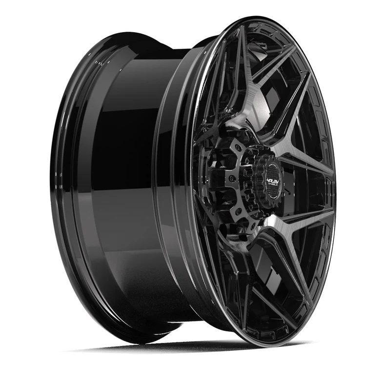4PLAY 4P06 20x9 8x170 0et Gloss Black Brushed with Tinted Clear Wheel SET Image 3
