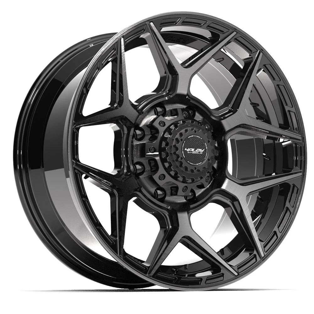 4PLAY 4P06 20x9 8x180 0et Gloss Black Brushed with Tinted Clear Wheel SET Image 5
