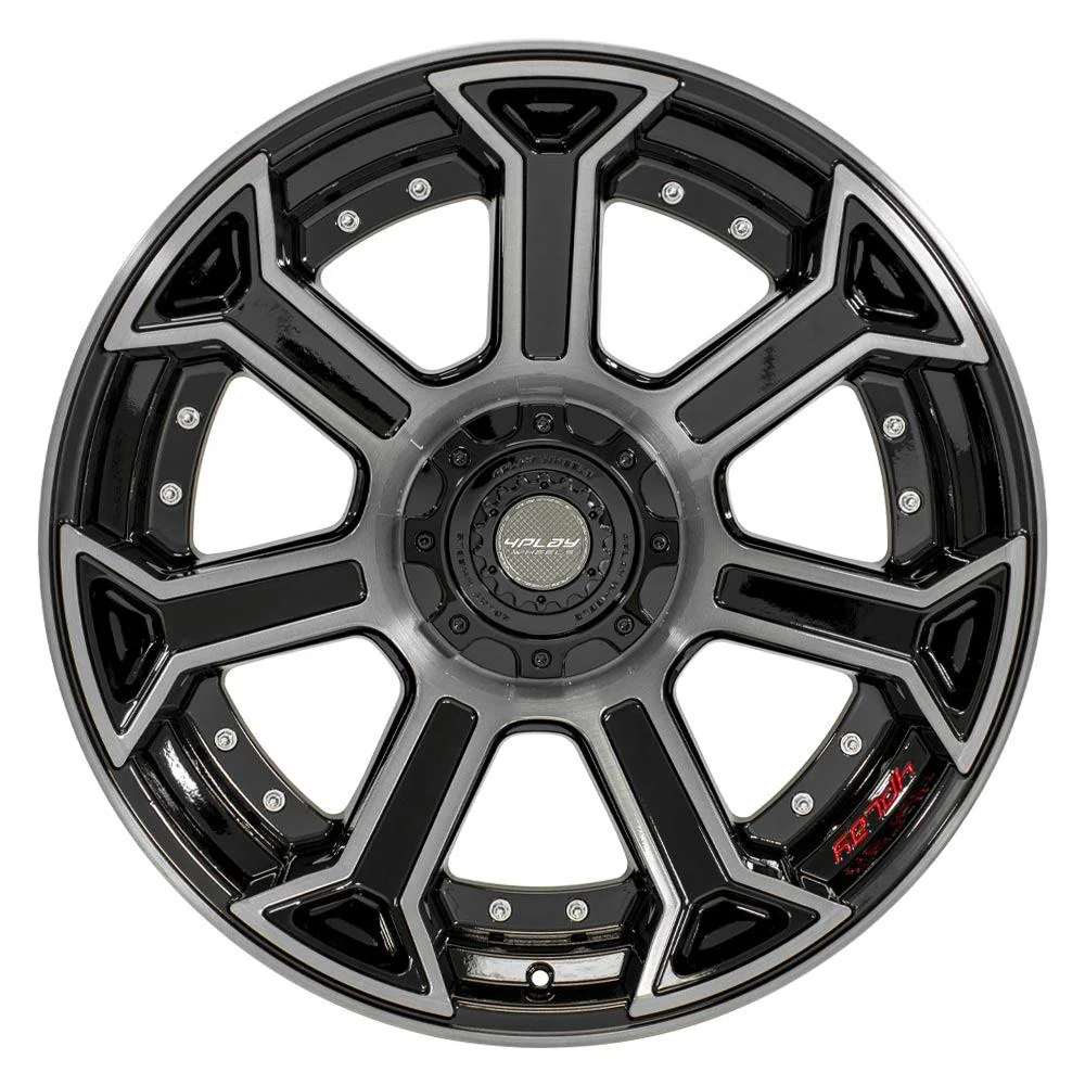 22" 4PLAY Wheels fits Ram Dodge Jeep GM Ford 4P70 Black 22x10 Set