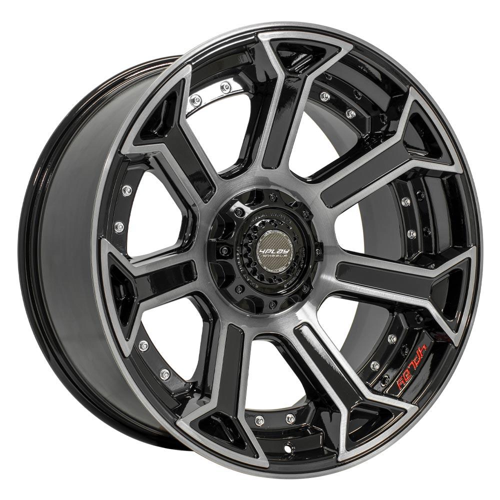 22" 4PLAY Wheels fits Ram Dodge Jeep GM Ford 4P70 Black 22x10 Set Image 2