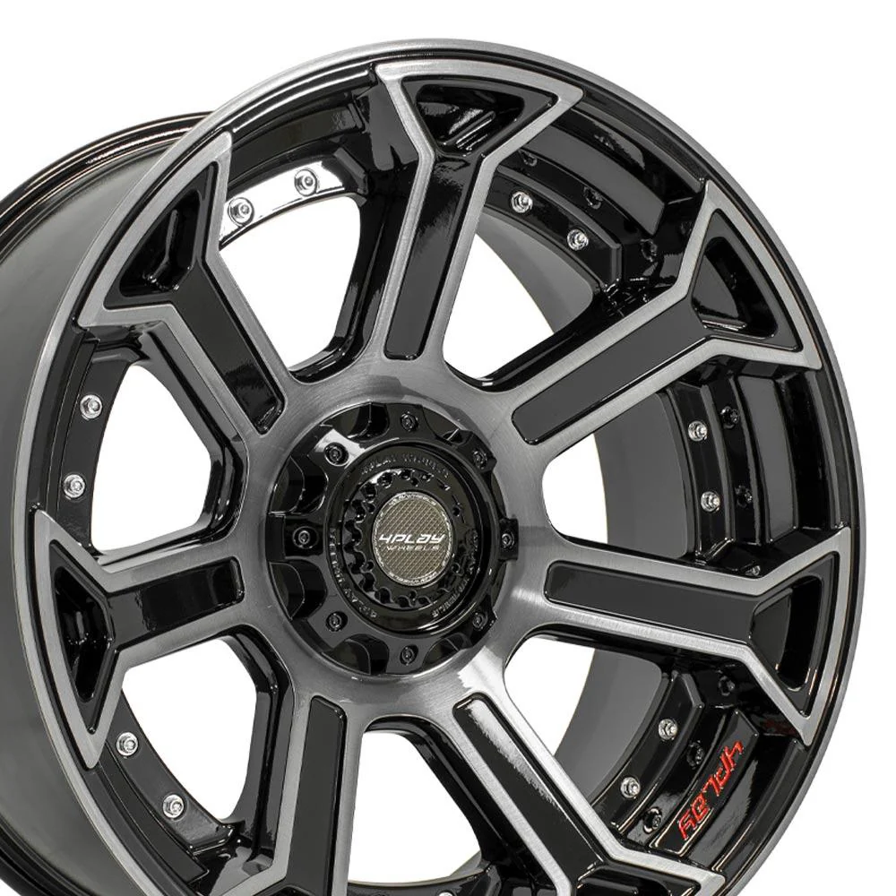 22" 4PLAY Wheels fits Ram Dodge Jeep GM Ford 4P70 Black 22x10 Set Image 3