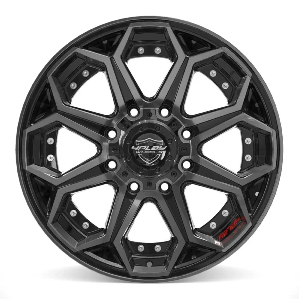 4PLAY 4P80R 20x9 8x170 0et Gloss Black Brushed with Tinted Clear Wheel SET
