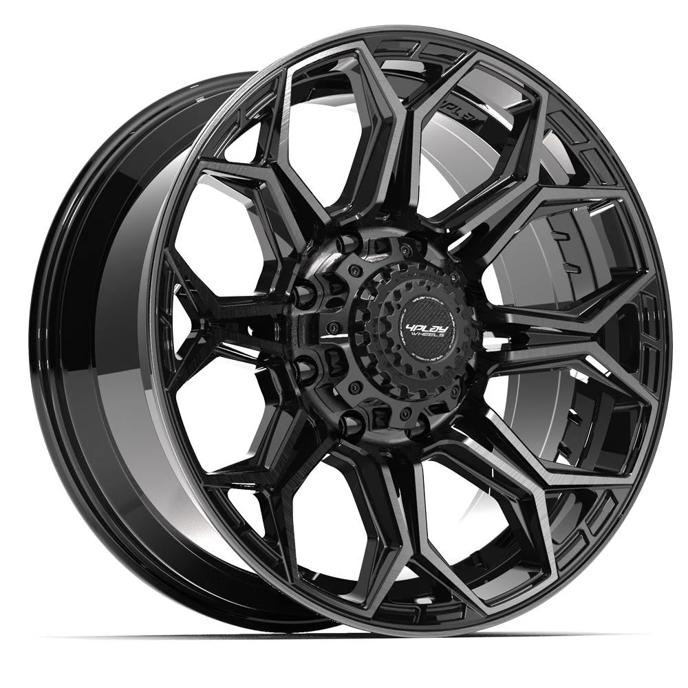 4PLAY 4P83 20x9 8x180 0et Gloss Black Brushed with Tinted Clear Wheel SET Image 5