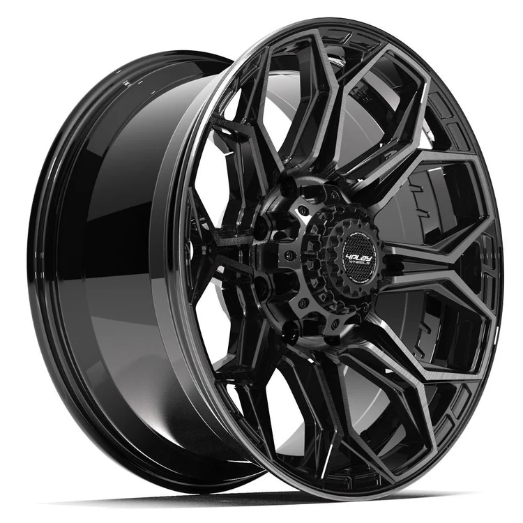 4PLAY 4P83 20x9 8x180 0et Gloss Black Brushed with Tinted Clear Wheel SET Image 4