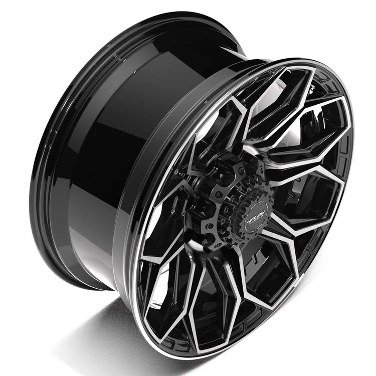4PLAY 4P83 20x9 8x180 0et Gloss Black Brushed with Tinted Clear Wheel SET Image 2