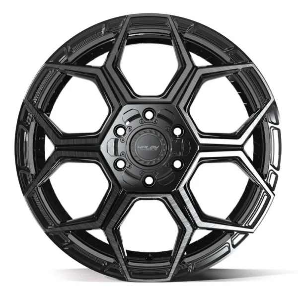 4PLAY 4PS26 20x9 6x135 + 6x139 7 18et Gloss Black Brushed with Tinted Clear Wheel SET
