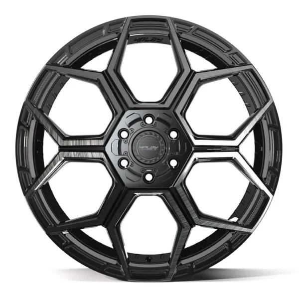 4PLAY 4PS26 22x10 6x135 + 6x139 7 0et Gloss Black Brushed with Tinted Clear Wheel SET