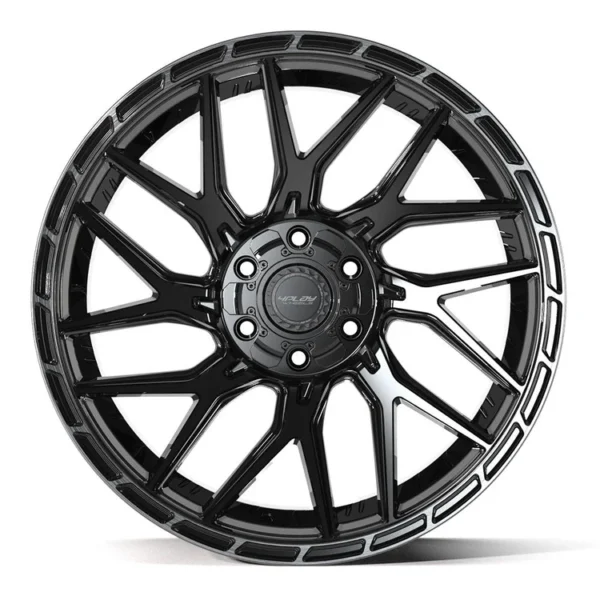 4PLAY 4PS28 22x10 6x135 + 6x139 7 0et Gloss Black Brushed with Tinted Clear Wheel SET
