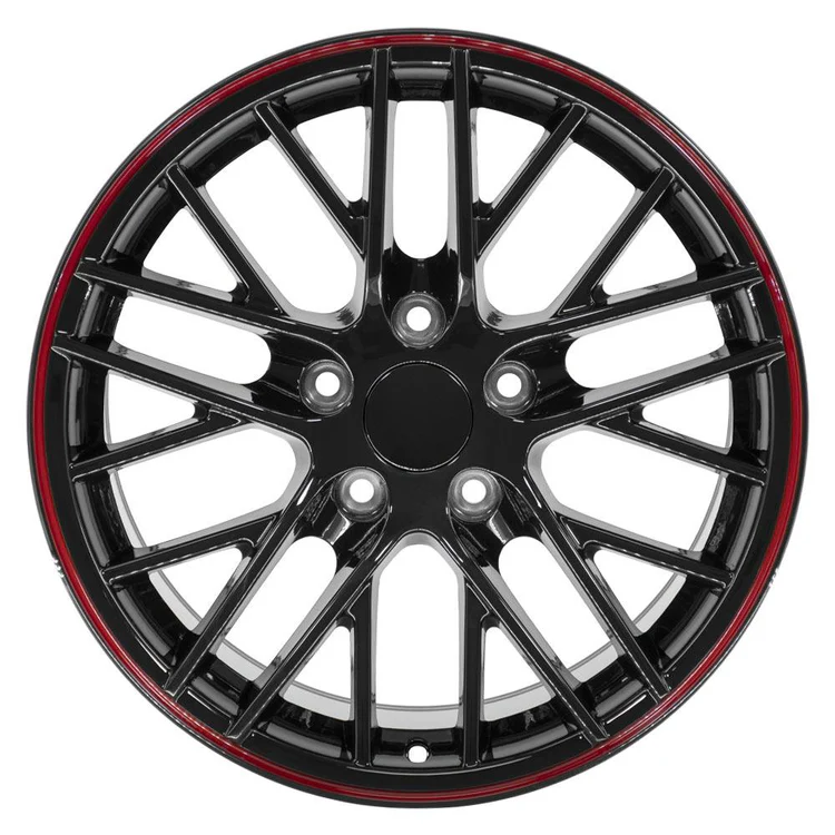 OE Wheels CV08 17x9 5 5x120 65 Gloss Black Redline Wheels 275 40 17 Toyo Extensa HP II Tires SET Image 2