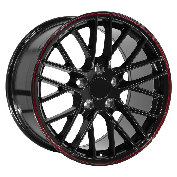 OE Wheels CV08 17x9 5 5x120 65 Gloss Black Redline Wheels 275 40 17 Toyo Extensa HP II Tires SET Image 3