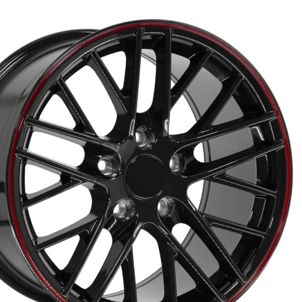 OE Wheels CV08 17x9 5 5x120 65 54et Gloss Black Redline Wheel SET