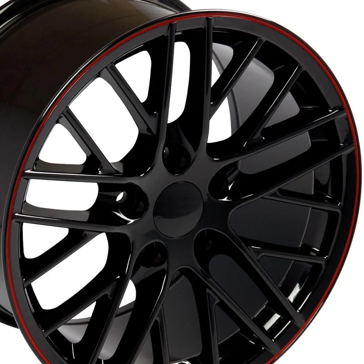 OE Wheels CV08 17x9 5 5x120 65 Gloss Black Redline Wheels 275 40 17 Toyo Extensa HP II Tires SET Image 4
