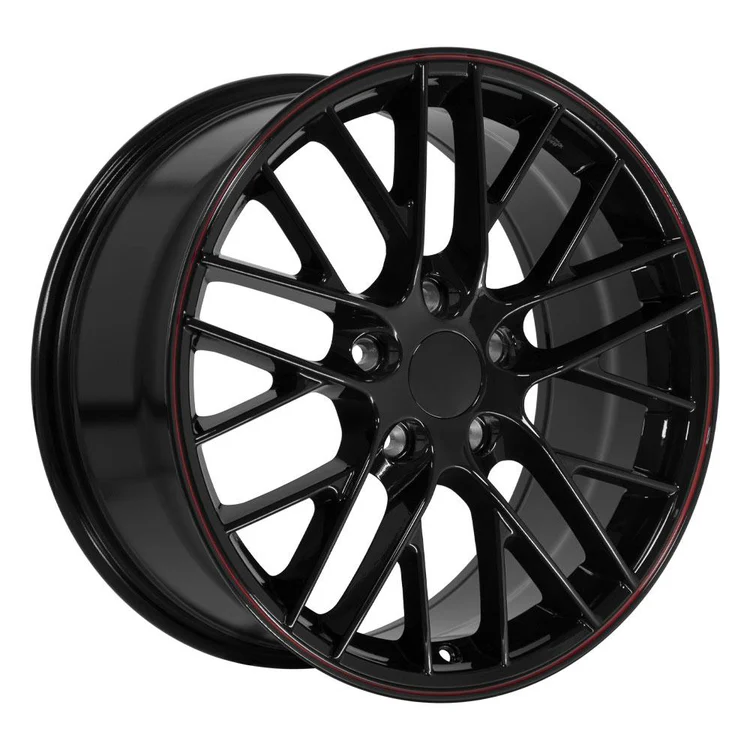 OE Wheels CV08 18x8 5 5x120 65 Gloss Black Redline Wheels 245 40 18 Ironman iMove GEN 3 Tires SET Image 3