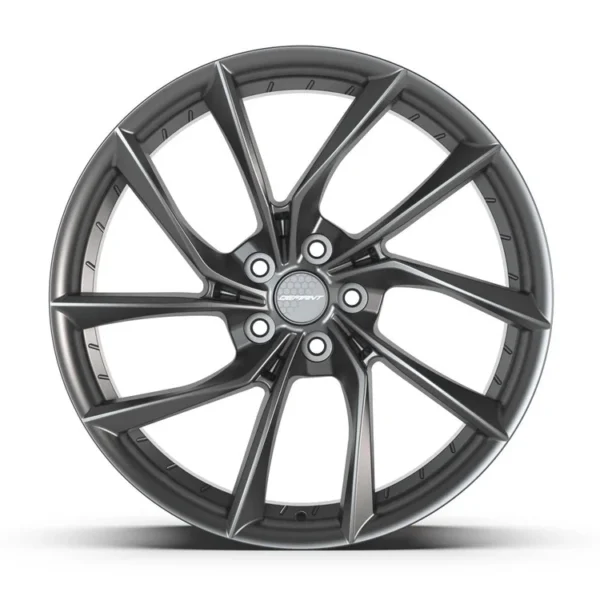 DEFIANT DF06 20x9 / 20x10 5x120 Dark Satin Charcoal Staggered Wheel SET