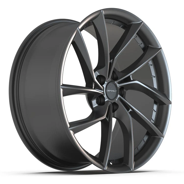 DEFIANT DF06 20x9 / 20x10 5x120 Dark Satin Charcoal Staggered Wheel SET Image 4