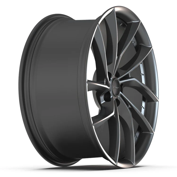 DEFIANT DF06 20x9 / 20x10 5x120 Dark Satin Charcoal Staggered Wheel SET Image 3