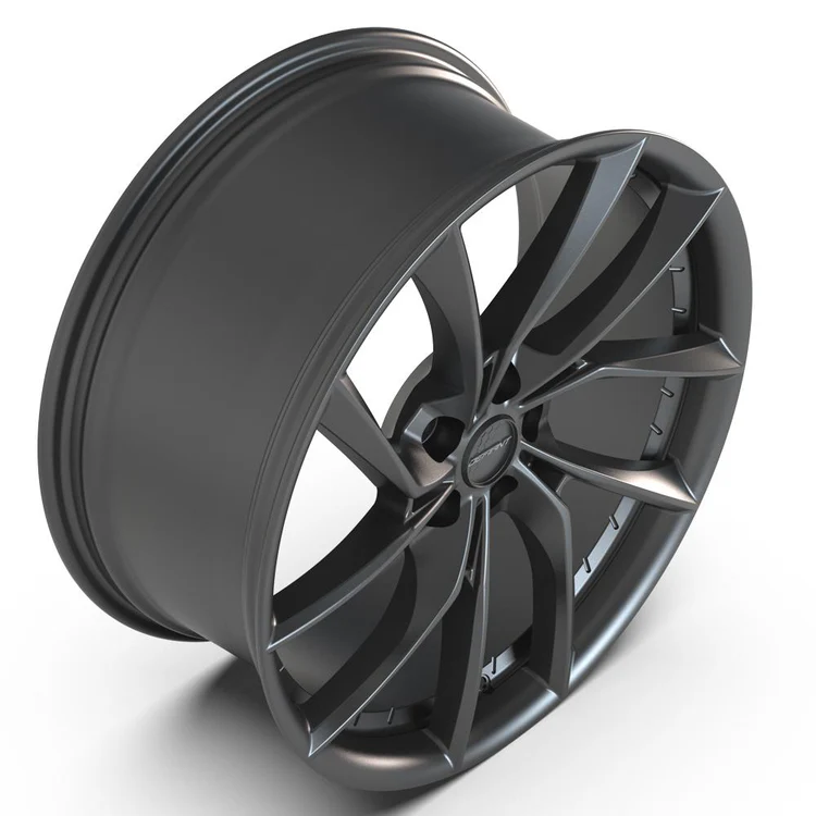 DEFIANT DF06 20x9 / 20x10 5x120 Dark Satin Charcoal Staggered Wheel SET Image 2