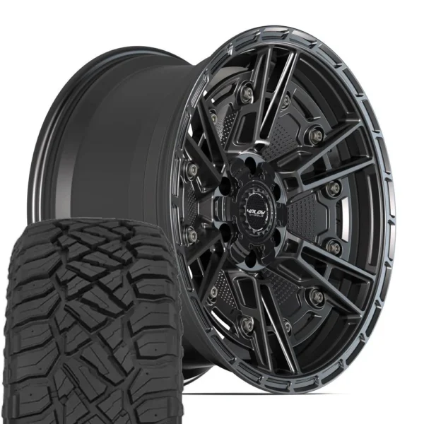 4PLAY 4PS01 20x9 6x135 + 6x139 7 Satin Black Wheels 275 55 20 Sailun TerraMax RT Tires SET