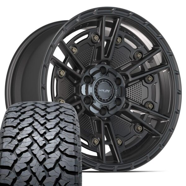 4PLAY 4PS01 20x9 6x135 + 6x139 7 Satin Black Wheels 275 55 20 TBB TS 37 AT Tires SET