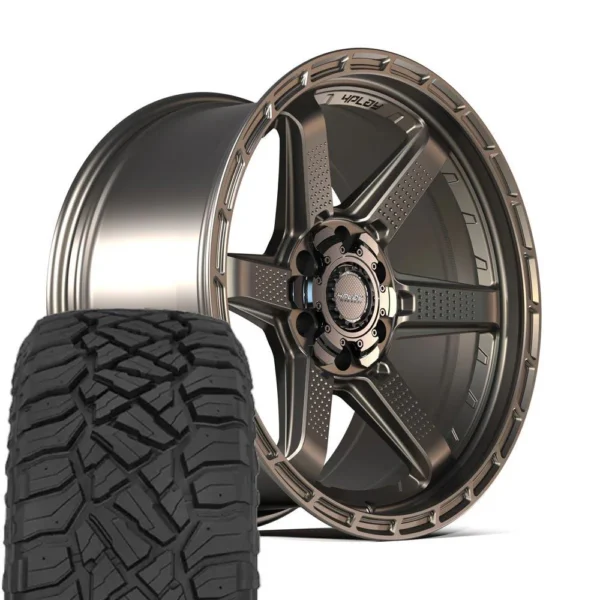 4PLAY 4PS63 17x9 5x127 + 5x139 7 Satin Bronze Wheels 33x12 50 17 Sailun TerraMax RT Tires SET