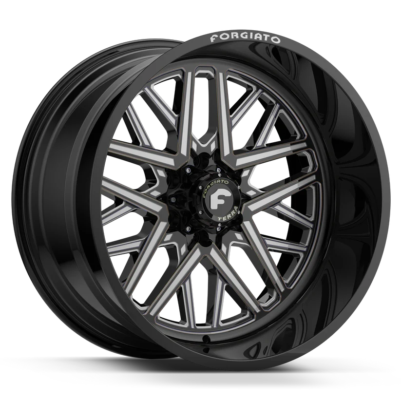 22x12 44 FORGIATO FLOW TERRA 003 (Black/Machined) Wheels | Rims