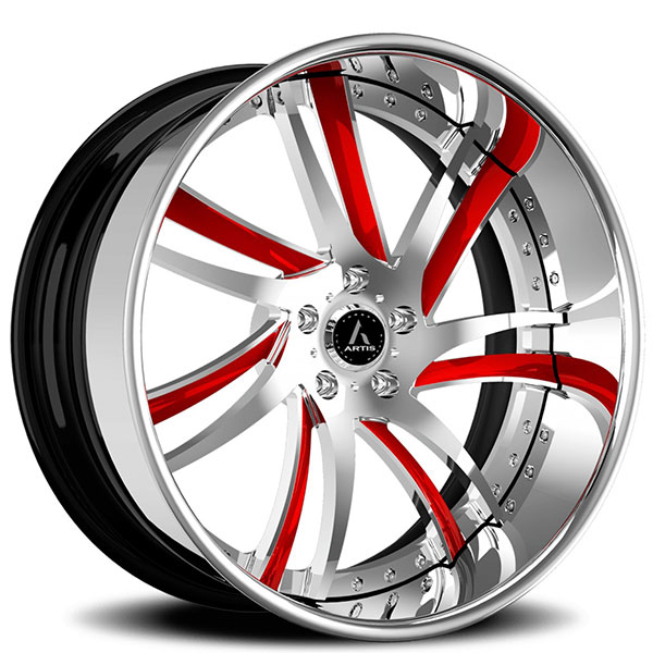 22" Artis Forged Wheels Profile Custom 2 Tone Face with Chrome Lip Rims